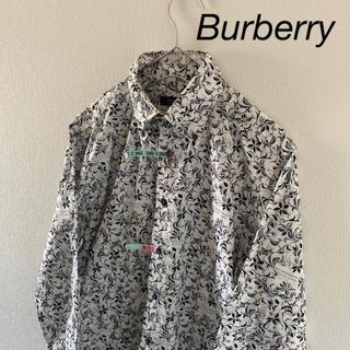 バーバリー(BURBERRY)のBurberryバーバリー総柄長袖メンズシャツホワイト白ブラック黒(シャツ)