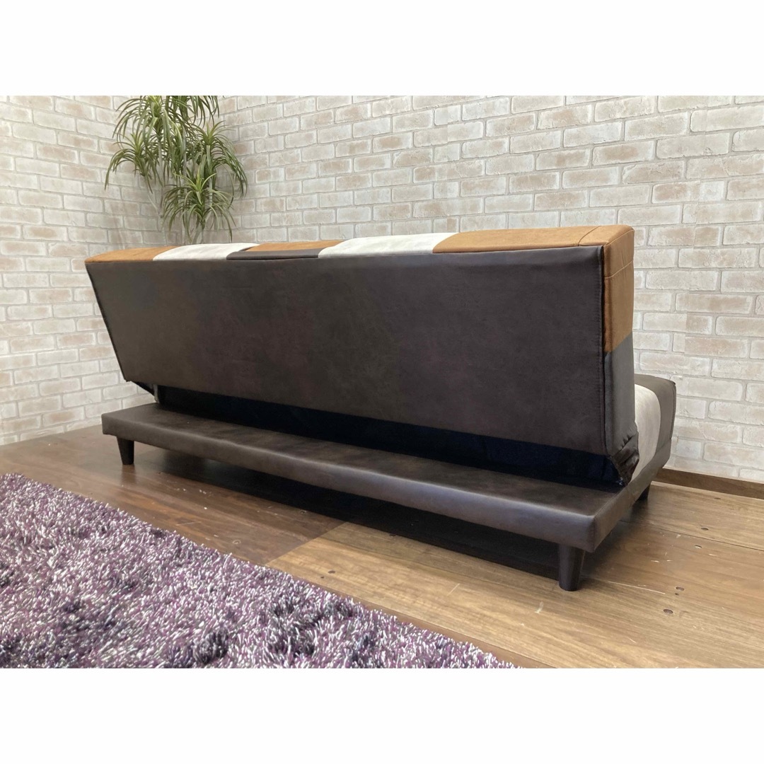 ソファーベッド 小テーブル付き レザーファブリック ソファ 新品 ソファーベッド 小テーブル付き レザーファブリック ソファ 新品