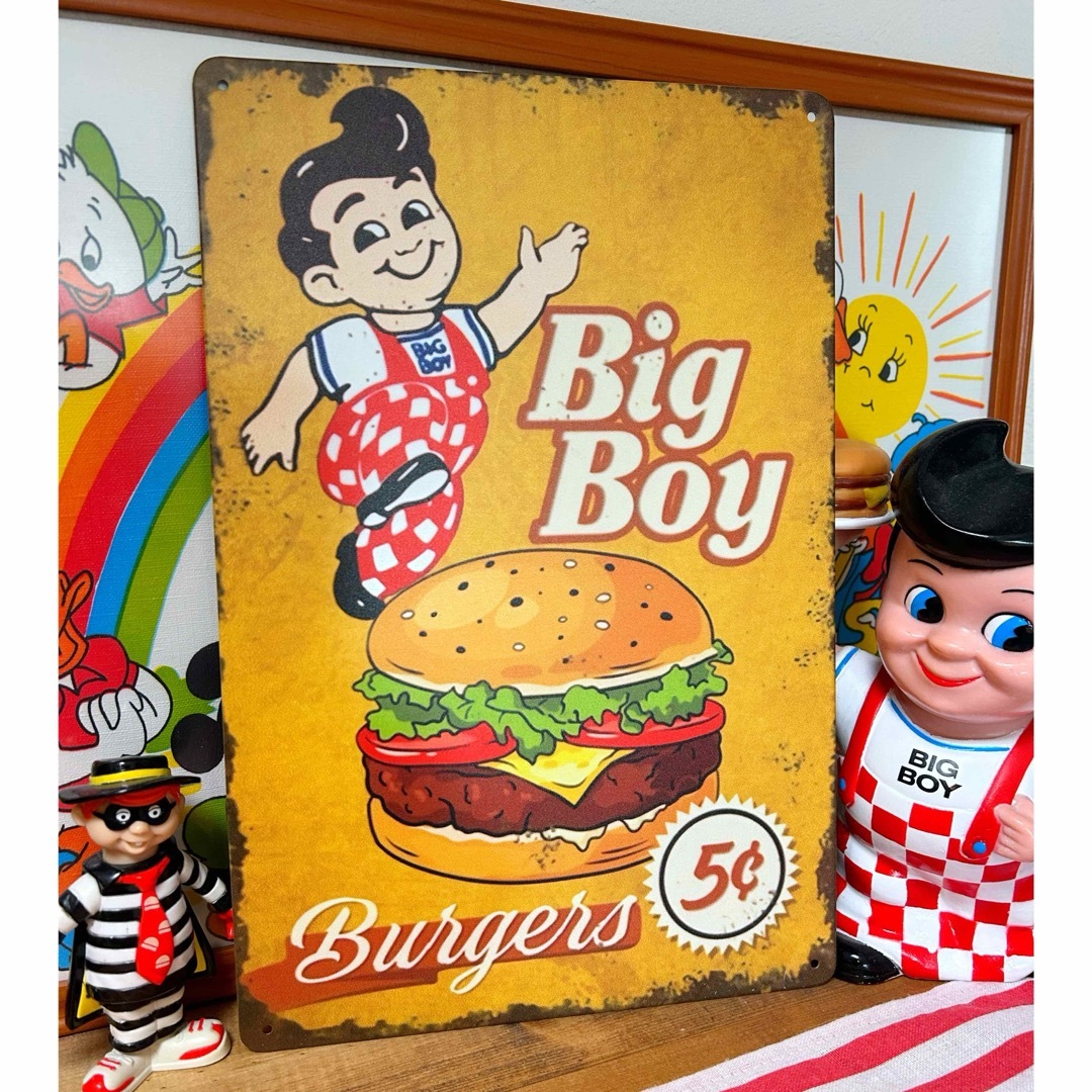 ビッグボーイ　BIGBOY  ブリキ看板　ブリキプレート　アメリカン雑貨 インテリア/住まい/日用品のインテリア小物(その他)の商品写真