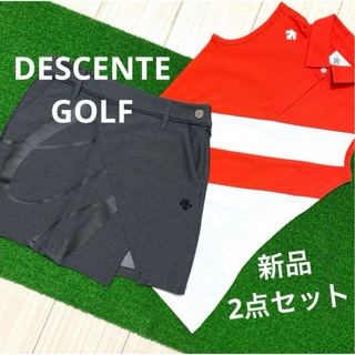 DESCENTE - デサントゴルフ　ノースリーブポロシャツ　スカート　セット販売　ゴルフウェア