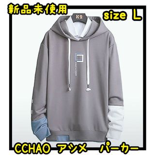 CCHAO 秋服 春　メンズ Lサイズ　パーカー メンズ 長袖　プルオーバー(パーカー)