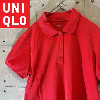 ユニクロ(UNIQLO)のUNIQLOユニクロ　レディース　ストレッチカノコポロシャツ（半袖） L(ポロシャツ)