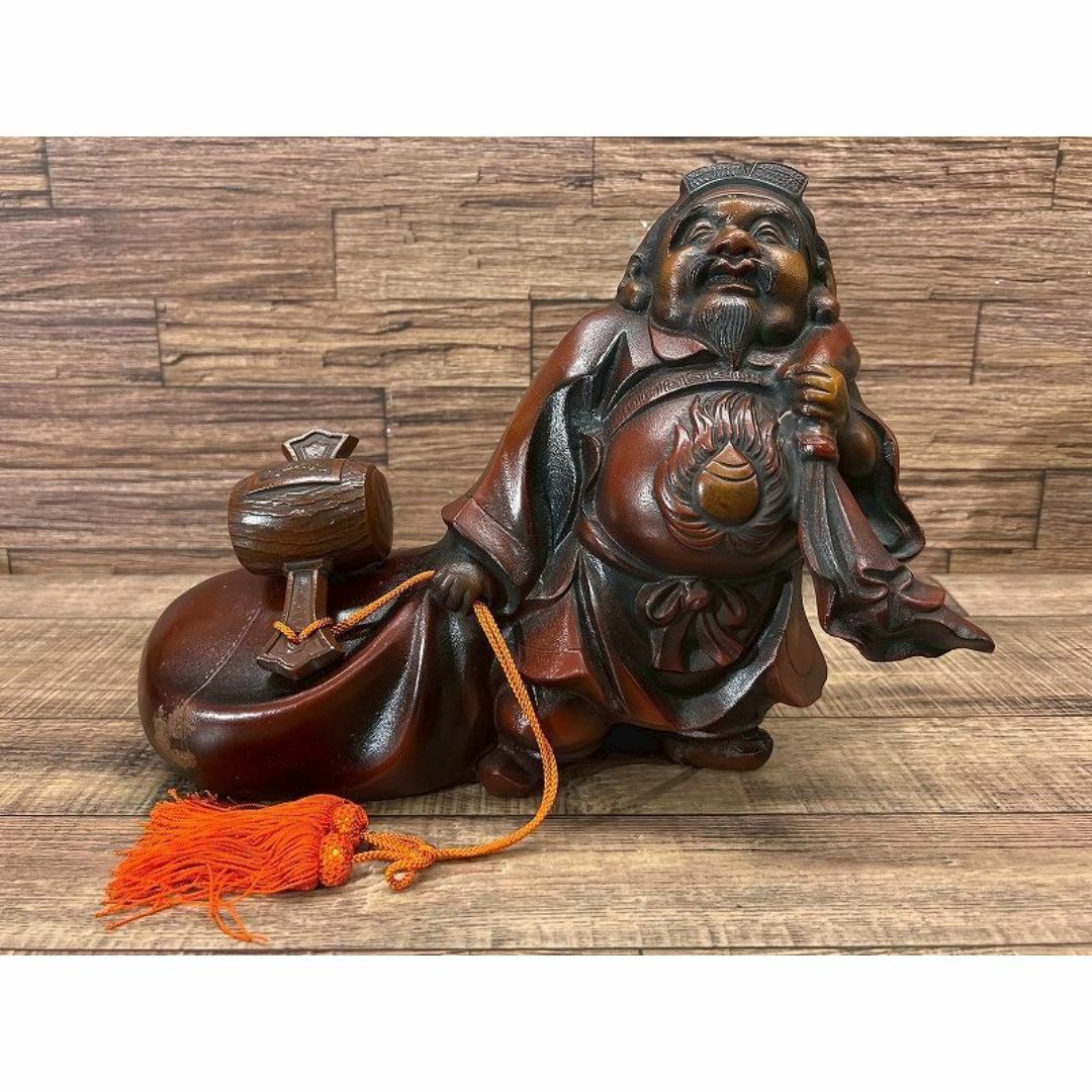 ほ572.大黒天 七福神 置物 縁起物 金属製 二俵大黒 打ち出の小槌 ほ572.大黒天 七福神 置物 縁起物 金属製 二俵大黒 打ち出の小槌