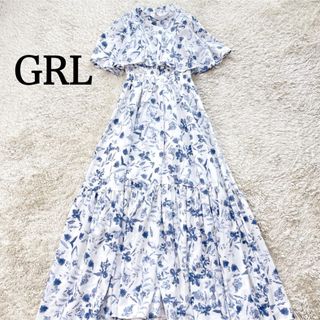 GRL - GRL 花柄フレアスリーブティアードワンピース[k9138c] ロング Sサイズ