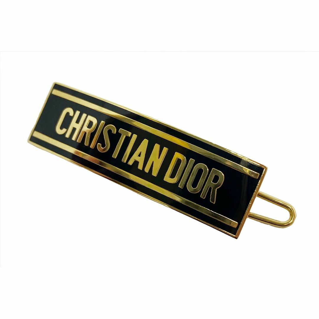 Christian Dior(クリスチャンディオール)のChristian Dior クリスチャンディオール　ジャディオール ヘアクリップ GP ゴールド ブラック　黒　レディース　未使用品 レディースのヘアアクセサリー(バレッタ/ヘアクリップ)の商品写真