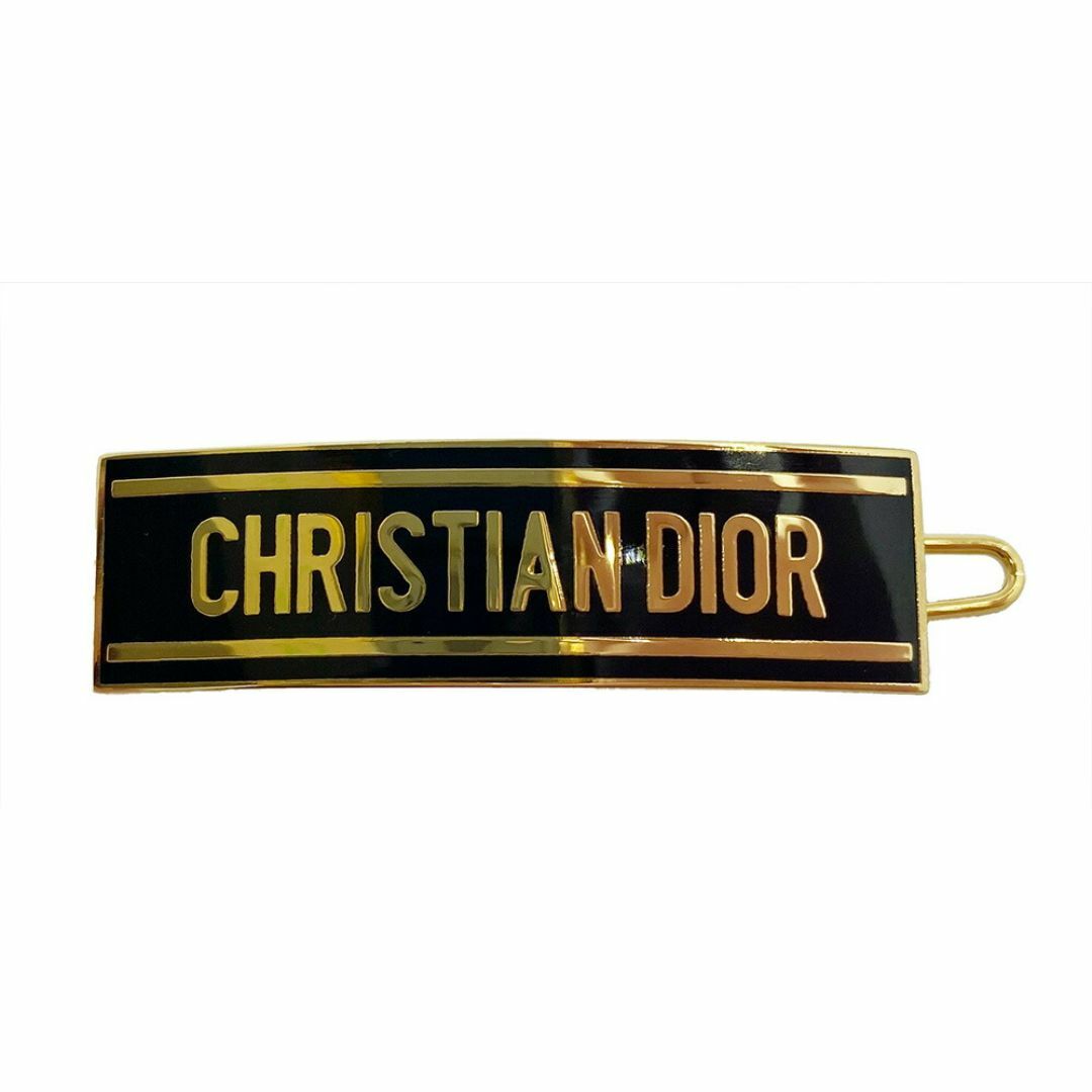 Christian Dior(クリスチャンディオール)のChristian Dior クリスチャンディオール　ジャディオール ヘアクリップ GP ゴールド ブラック　黒　レディース　未使用品 レディースのヘアアクセサリー(バレッタ/ヘアクリップ)の商品写真