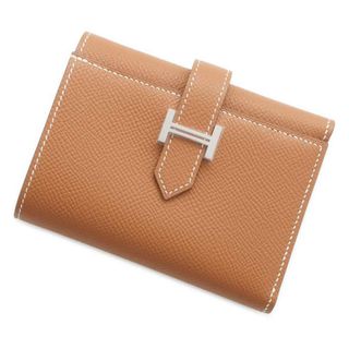 エルメス(Hermes)のエルメス 三つ折り財布 ベアンコンビネ ゴールド/シルバー金具 ヴォーエプソン B刻印 HERMES 財布(財布)