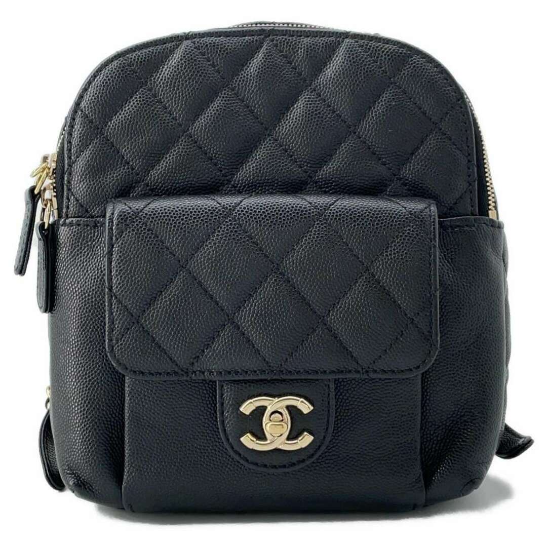 CHANEL(シャネル)のシャネル リュック ミニ マトラッセ ココマーク キャビアスキン AS0004 CHANEL バッグ バックパック 黒 レディースのバッグ(リュック/バックパック)の商品写真