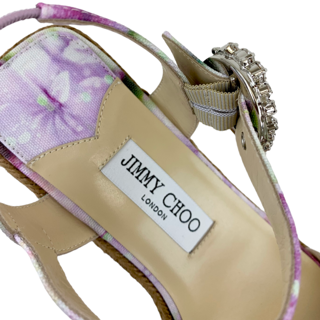 JIMMY CHOO(ジミーチュウ)のジミーチュウ JIMMY CHOO サンダル 靴 シューズ キャンバス マルチカラー 未使用 ウェッジソール エスパドリーユ ビジュー レディースの靴/シューズ(サンダル)の商品写真