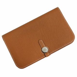 エルメス(Hermes)のエルメス ドゴン デュオ GM 二つ折り長財布 トゴ レザー ゴールド ブラウン 茶 シルバー金具 □R刻印 箱付 HERMES（新品・未使用品）(財布)