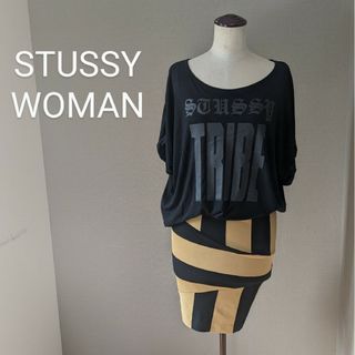 ステューシー(STUSSY)のSTUSSY WOMAN ワンピース　STUSSY TRIBE サイズS(ひざ丈ワンピース)