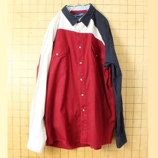 ラングラー(Wrangler)の90s USA Wlanglerラングラーウエスタンシャツ レッドXL ss22(シャツ)