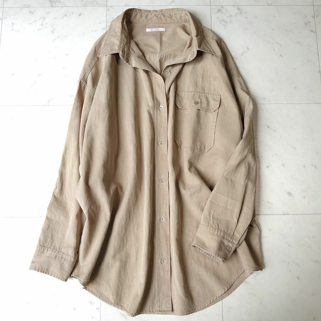 Plage(プラージュ)のPlage プラージュ 21SS 製品洗い コットン混 ロング シャツ ゆったり レディースのトップス(シャツ/ブラウス(長袖/七分))の商品写真