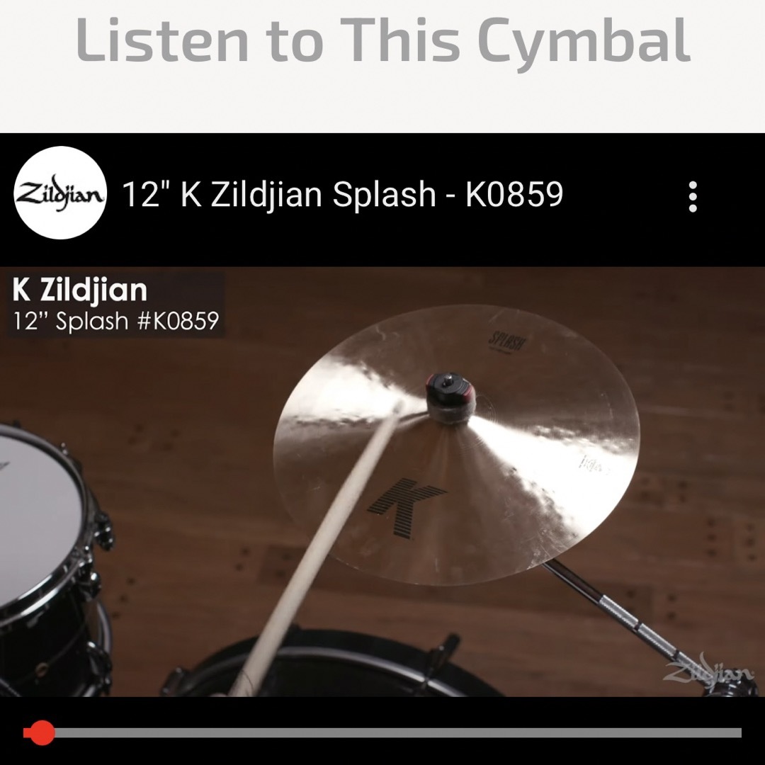 Zildjian(ジルジャン)のK Zildjian Paper Thin 12スプラッシュ シンバル Kジル 楽器のドラム(シンバル)の商品写真