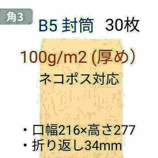 角3 B5サイズ30枚 厚め100g/㎡ 封筒 ネコポス対応 ポイント消化