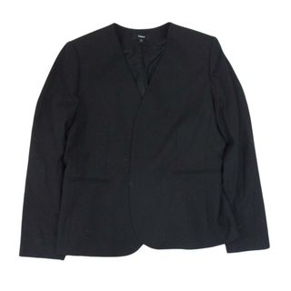 theory - theory セオリー 2304105 LINDRAYIA ボタンレス ウール ノーカラー ジャケット ブラック系 10【美品】【中古】