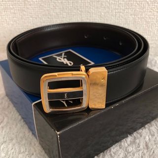 サンローラン(Saint Laurent)の【サンローラン】メンズベルト　レザー　ゴールドバックル　ヴィンテージ(ベルト)