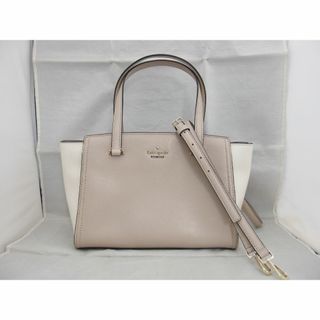 ケイトスペードニューヨーク(kate spade new york)の美品★Kate spade レザー ベージュ×ホワイト 2WAYバッグ(ショルダーバッグ)