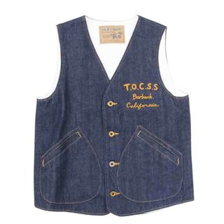 オールドクロウ OLD CROW OCW-18-SS-04 OLD RODDER-VEST 刺繍 デニムベスト インディゴブルー系 S【中古】(ベスト)