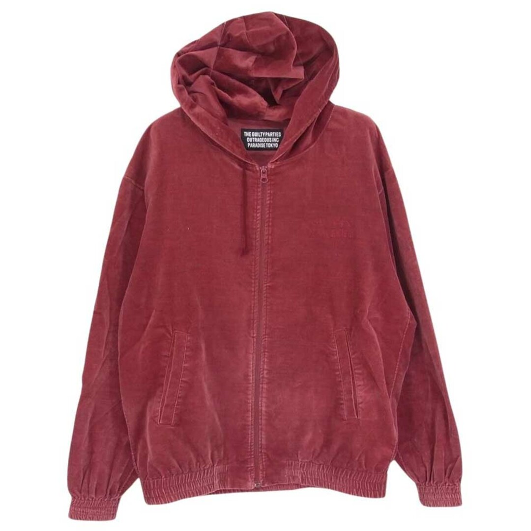 WACKO MARIA(ワコマリア)のWACKO MARIA ワコマリア 18SS 18SS-WMO-ST01 VELOUR HOODED JACKET ベロア フーディー ジャケット ジップ パーカー エンジ系 M【中古】 メンズのトップス(パーカー)の商品写真