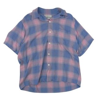 ワコマリア(WACKO MARIA)のWACKO MARIA ワコマリア 半袖 22SS OMBRE CHECK OPEN COLLAR SHIRT オンブレチェック オープンカラー シャツ チェック ピンク系 M【中古】(シャツ)