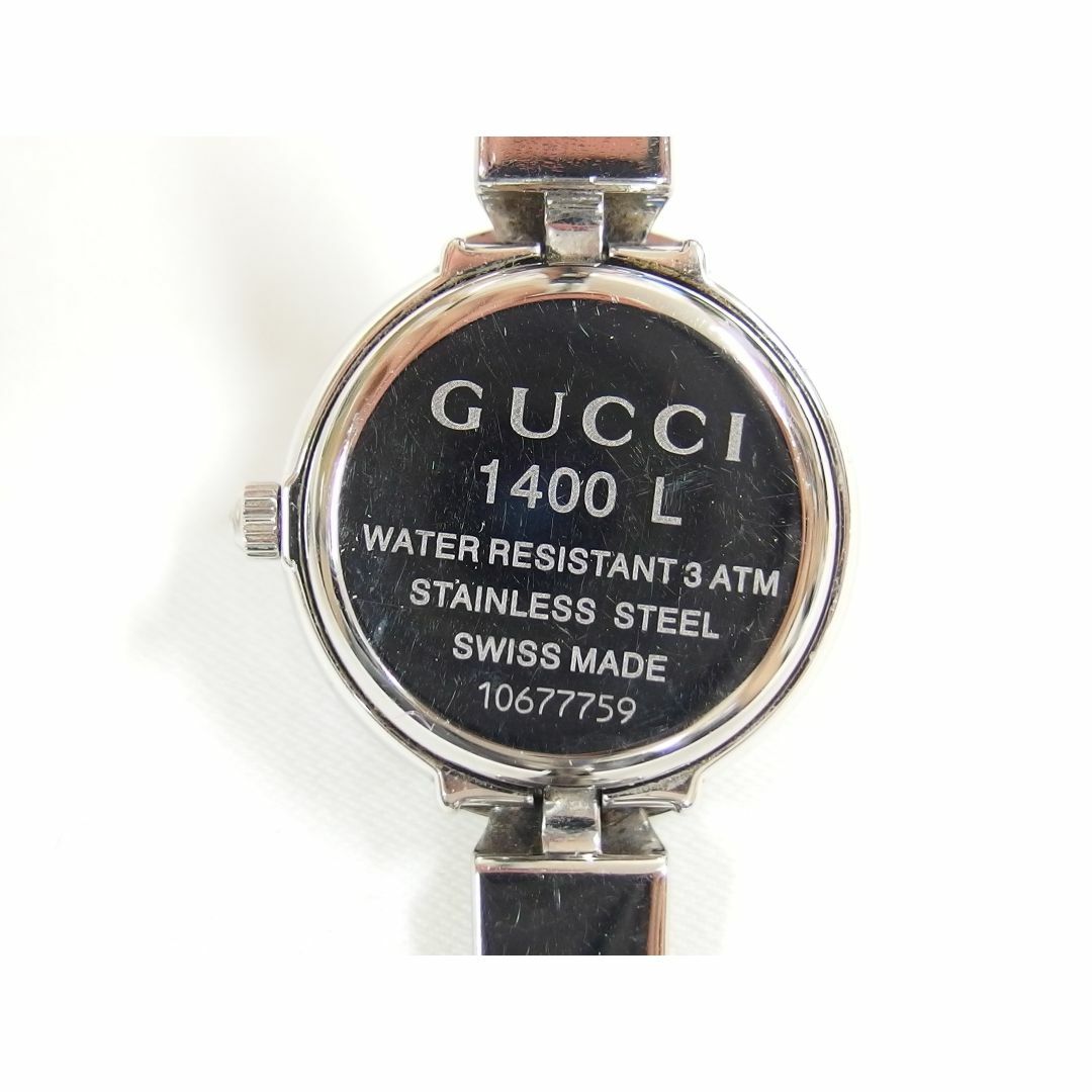 Gucci(グッチ)のGUCCI グッチ 1400L ピンクシェル クォーツ バングルウォッチ レディースのファッション小物(腕時計)の商品写真