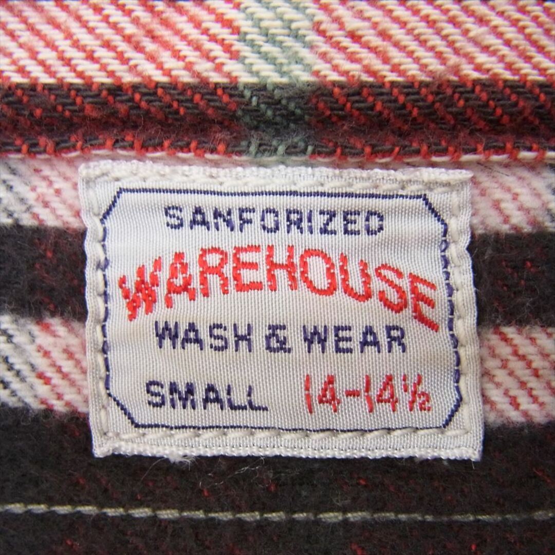 WAREHOUSE(ウエアハウス)のWAREHOUSE ウエアハウス チェック 日本製 コットン 長袖 ネルシャツ レッド系 S【中古】 メンズのトップス(シャツ)の商品写真