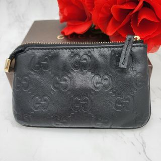 グッチ(Gucci)の【美品】 GUCCI グッチ シマ コインケース 小銭入れ 財布 レザー(コインケース)