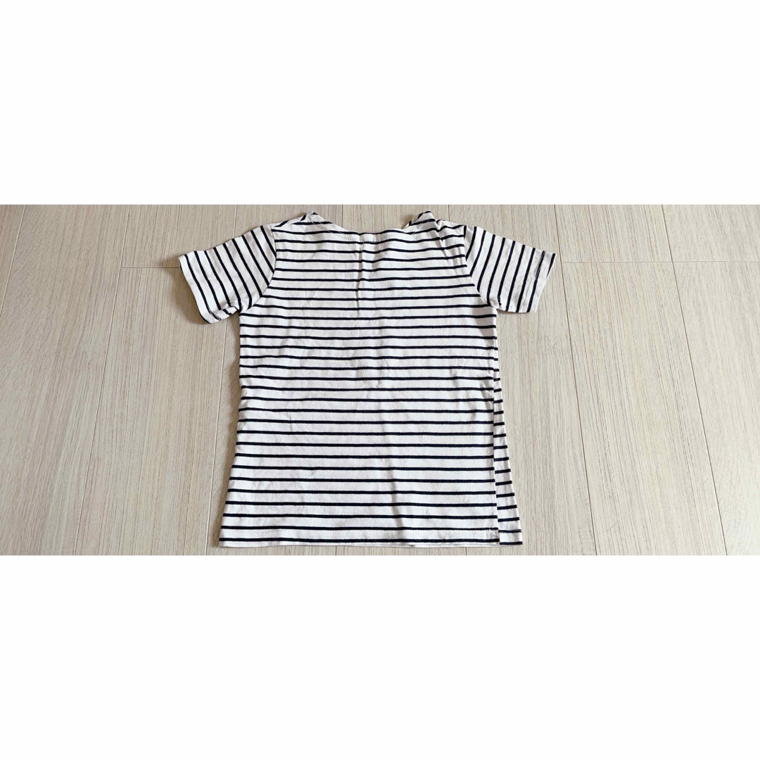 ボーダー半袖Tシャツ白黒女の子小学生シンプル キッズ/ベビー/マタニティのキッズ服女の子用(90cm~)(Tシャツ/カットソー)の商品写真