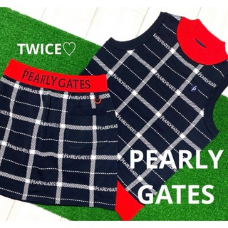 パーリーゲイツ(PEARLY GATES)のパーリーゲイツ　TWICE セットアップ　モックネックベスト スカート　ゴルフ(ウエア)