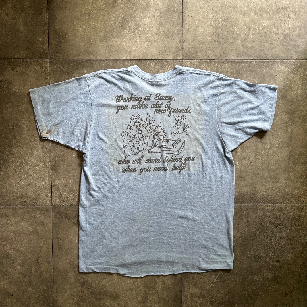 80s tシャツ USA製 L 水色 ユニーク/ジョーク メンズのトップス(Tシャツ/カットソー(半袖/袖なし))の商品写真