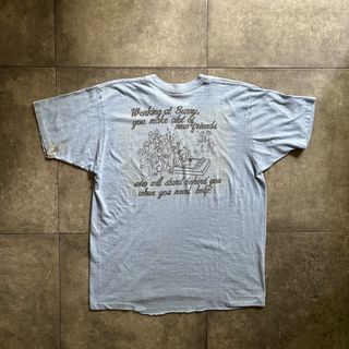 80s tシャツ USA製 L 水色 ユニーク/ジョーク(Tシャツ/カットソー(半袖/袖なし))