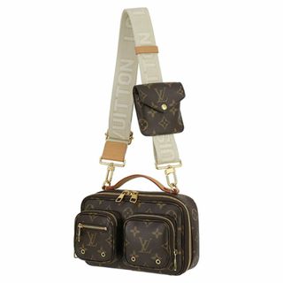 ルイヴィトン(LOUIS VUITTON)のルイヴィトン ユーティリティ クロスボディ ショルダーバッグ モノグイラム レザー ブラウン ベージュ ゴールド レディース 新品同様 9338(ショルダーバッグ)