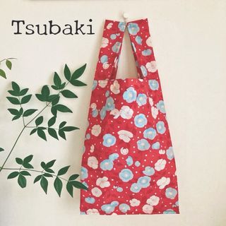 ハンドメイド＊椿が可愛いエコバッグMサイズ(バッグ)