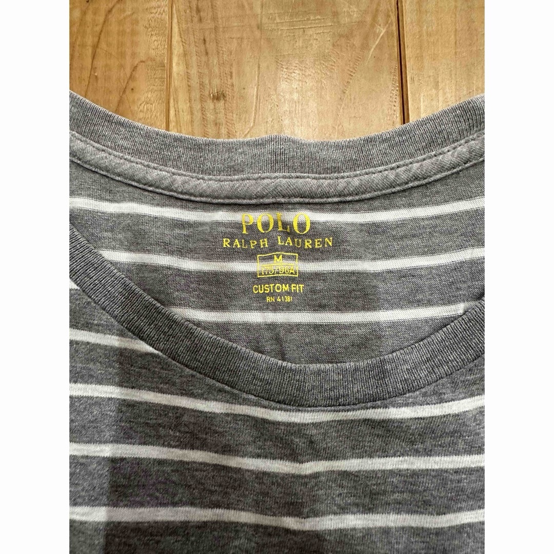POLO RALPH LAUREN(ポロラルフローレン)のポロラルフローレン　カスタムフィット　Tシャツ　M グレー　ボーダー メンズのトップス(Tシャツ/カットソー(半袖/袖なし))の商品写真