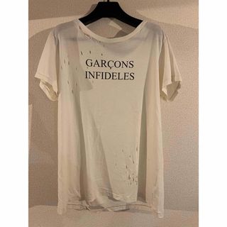 サンローラン(Saint Laurent)のGARCONS INFIDELES ダメージ カットソー Sサイズ(Tシャツ/カットソー(半袖/袖なし))