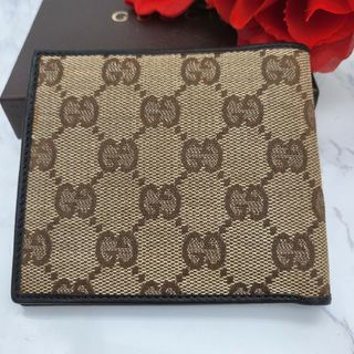 グッチ(Gucci)の【美品】 GUCCI グッチ キャンバス 2つ折り財布 財布 GG キャンバス(財布)