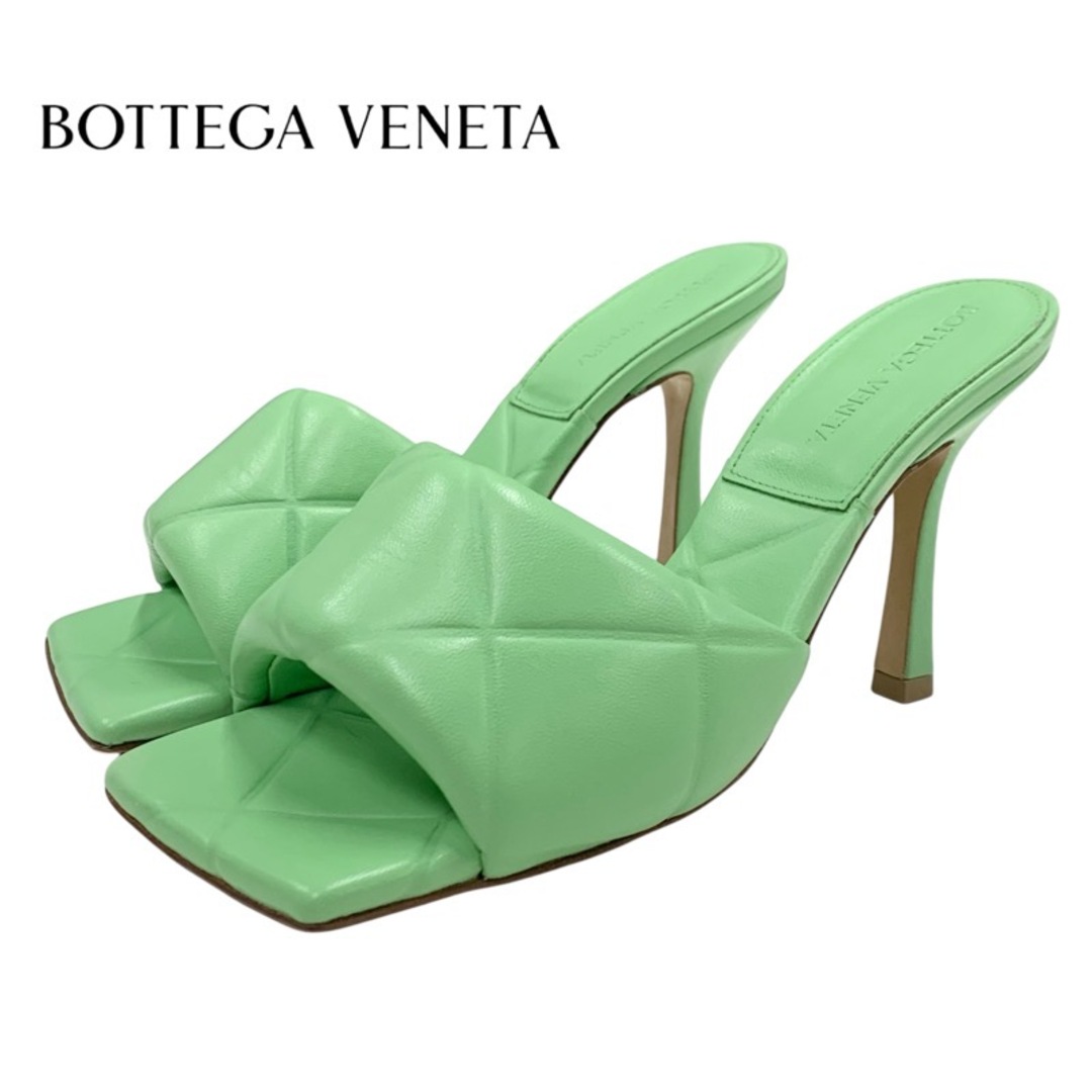 Bottega Veneta(ボッテガヴェネタ)のボッテガヴェネタ BOTTEGAVENETA リド サンダル 靴 シューズ レザー ライトグリーン ミュール イントレチャート レディースの靴/シューズ(サンダル)の商品写真