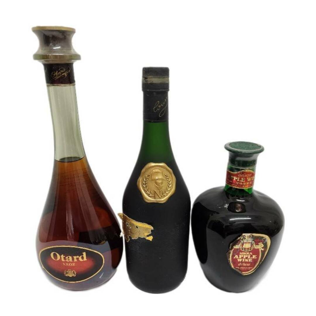 洋酒 3本セット Otard VSOP 700ml / NIKKA アップルワイン deluxe 720ml / ブランデー NAPOLEON COURRIERE ブランデー 古酒 【未開栓品】 22404K335 食品/飲料/酒の酒(ブランデー)の商品写真