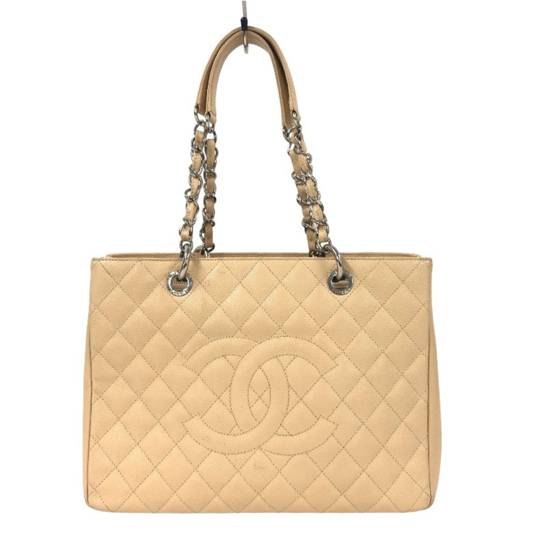 CHANEL(シャネル)の　シャネル CHANEL GSTチェーントート A50995 17番台 ベージュ シルバー金具 キャビアスキン レディース トートバッグ レディースのバッグ(トートバッグ)の商品写真