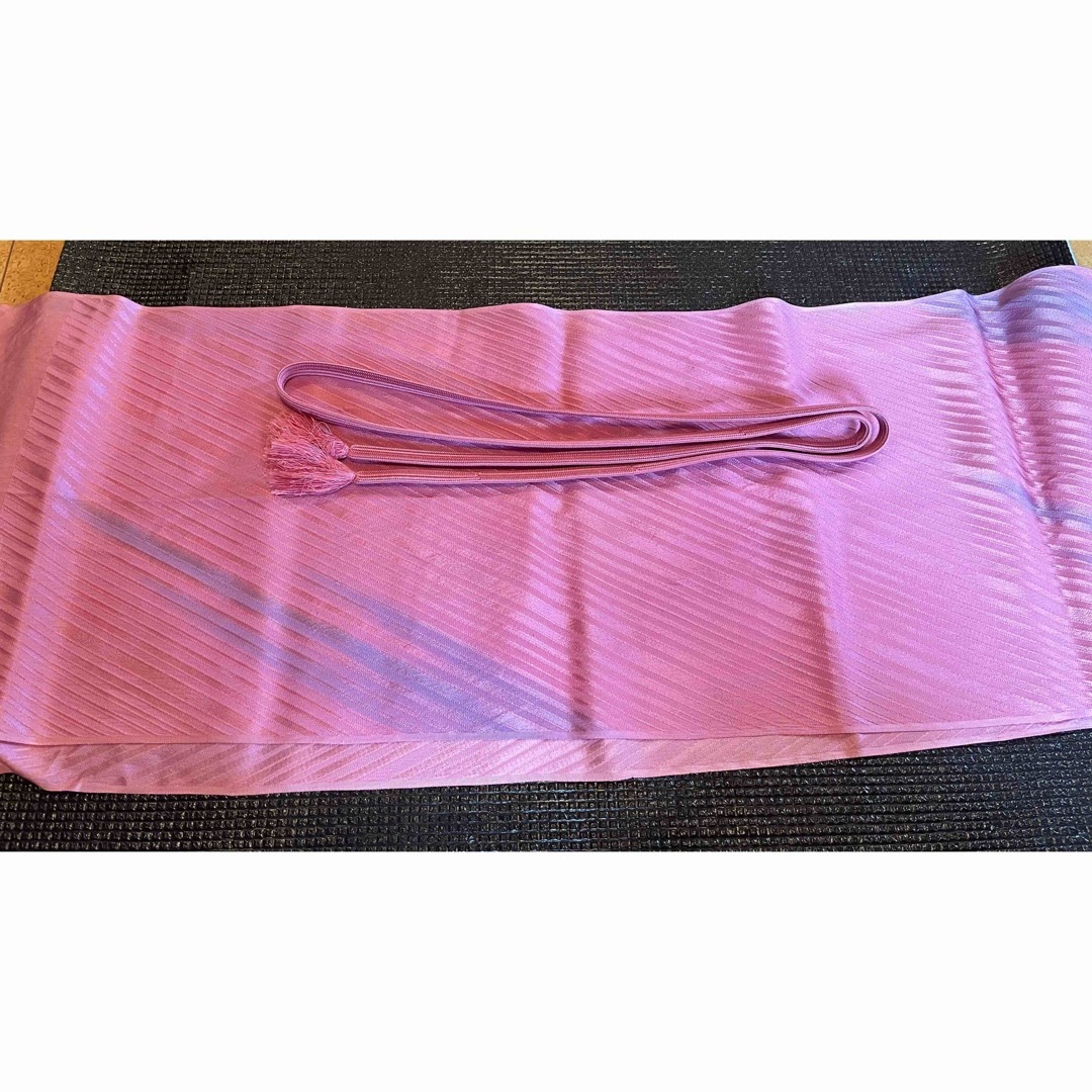 ピンク　帯揚げ　帯締め　竹染 レディースの水着/浴衣(和装小物)の商品写真