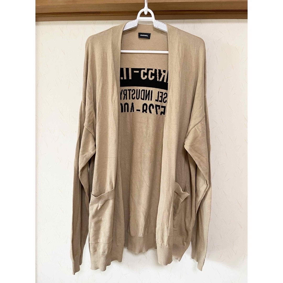 DIESEL ディーゼル バックロゴ カーディガン ニット ベージュ DIESEL ディーゼル バックロゴ カーディガン ニット ベージュ