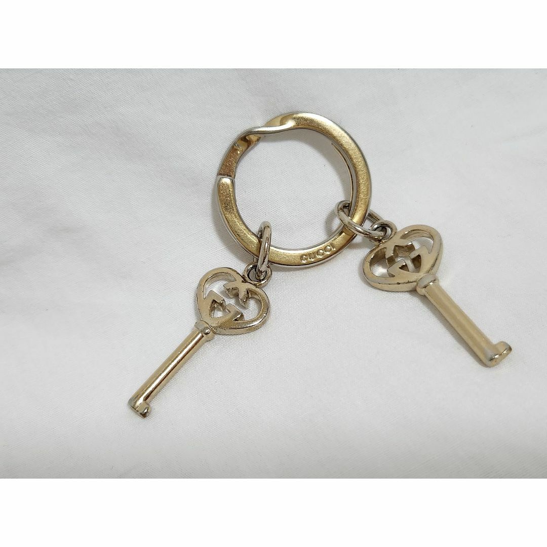 GUCCI - 正規レア グッチ ハートGG 2連カデナ キーホルダー GUCCI - 正規レア グッチ ハートGG 2連カデナ キーホルダー