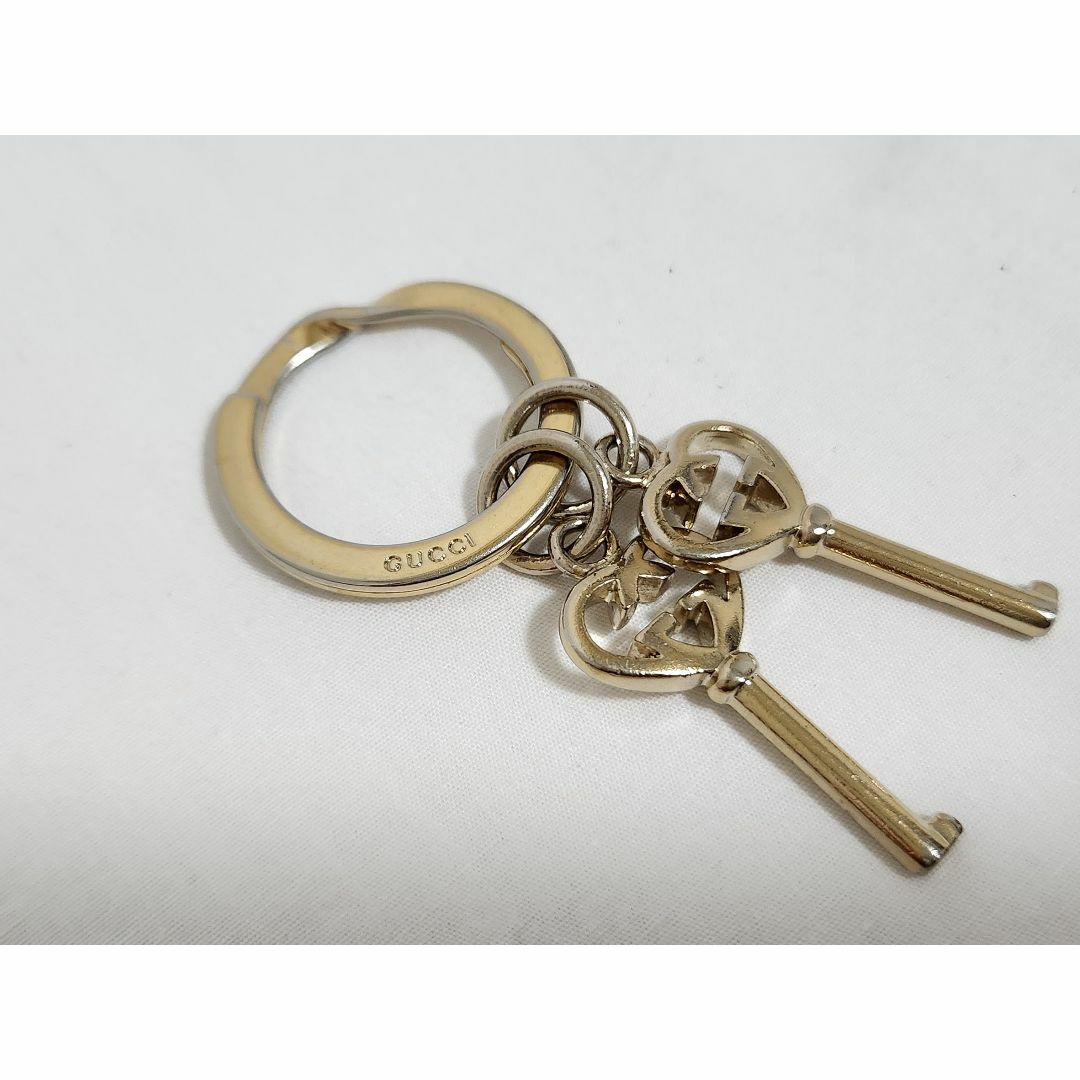 GUCCI - 正規レア グッチ ハートGG 2連カデナ キーホルダー GUCCI - 正規レア グッチ ハートGG 2連カデナ キーホルダー