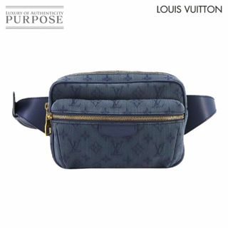 ルイヴィトン(LOUIS VUITTON)の未使用 展示品 ルイ ヴィトン LOUIS VUITTON モノグラム デニム バムバッグ アウトドア ボディ バッグ ネイビー M44741 RFID VLP 90231309(ボディーバッグ)