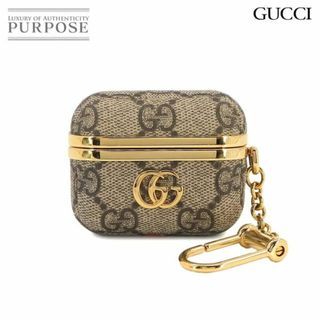 グッチ(Gucci)の新品同様 グッチ GUCCI GGマーモント GGスプリーム AirPods Pro ケース ベージュ ブラウン 675966 ゴールド 金具 VLP 90231329(その他)