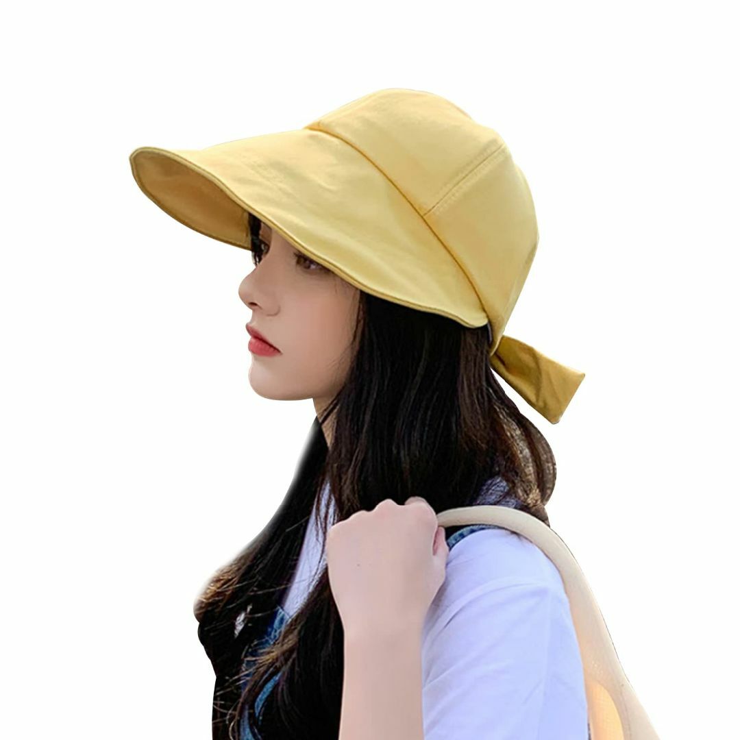 【色: イエロー】[ciciibear] キャップ 帽子 レディース UVカット レディースのファッション小物(その他)の商品写真