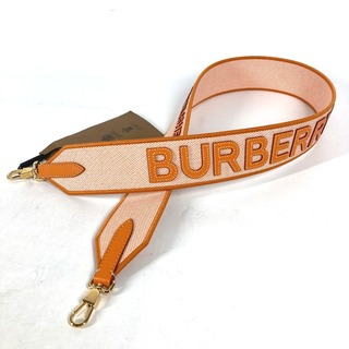 バーバリー(BURBERRY)のバーバリー BURBERRY ロゴ 8043243 ショルダーストラップ レザー/キャンバス オレンジ 新品同様(ストラップ/イヤホンジャック)