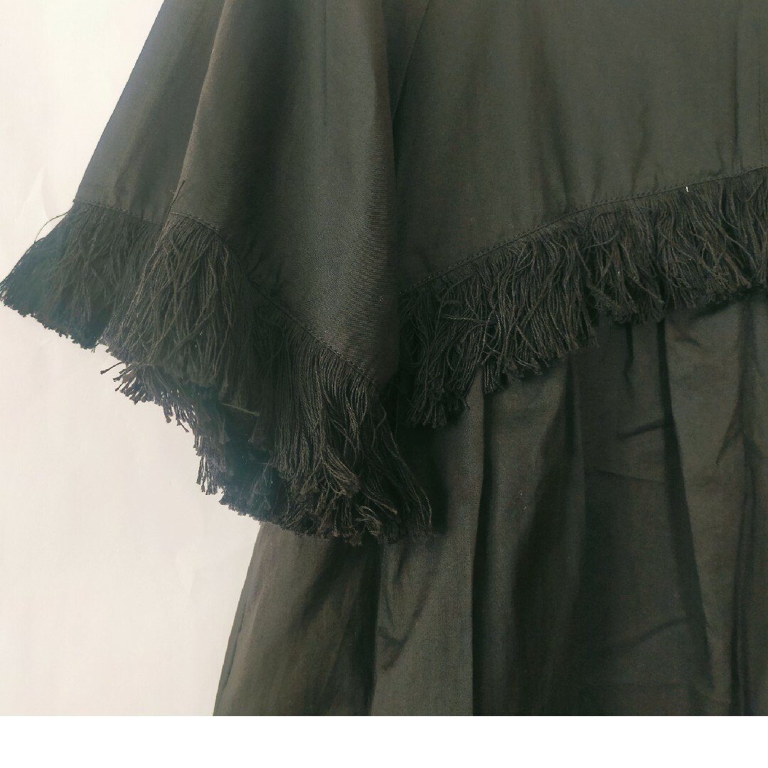 EMMAJAMES(エマジェイム)のエマジェムス 春夏 ブラック 黒 コットン 綿 ブラウス シャツ カットソー M レディースのトップス(シャツ/ブラウス(半袖/袖なし))の商品写真