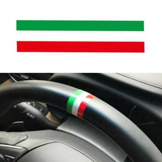 イタリア 国旗 ステアリング センターマーク テープ ステッカー(車外アクセサリ)